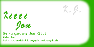 kitti jon business card